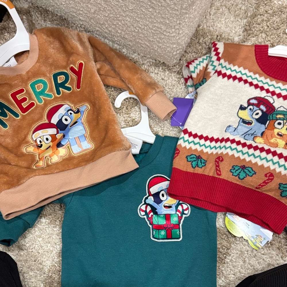 3 bluey sweaters size 12 months